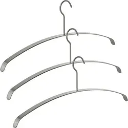 SO-TECH® Kleiderbügel aus Edelstahl, 3-tlg Spar-Set in grau von SO-TECH