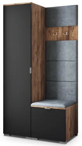 Masseno Garderobe-Set LORI 95/181/51 cm – Moderner Garderobenschrank in Eiche Lefkas - Praktische Masseno Garderobe LORI für optimalen Stauraum im Flur. Elegantes Design und hochwertige Materialien sorgen für Stabilität und Stil – ideal für jeden Eingangsbereich.
