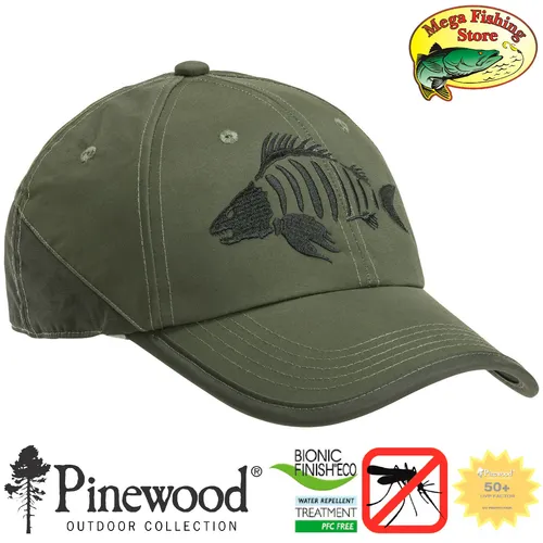 Pinewood 1104 Wildmark Outdoor & Angel Kappe - Wasserabweisende Kappe aus 100% Polyamid, ideal für Angler und Outdoor-Enthusiasten. Unisex, in stylvollem Grün und Einheitsgröße.