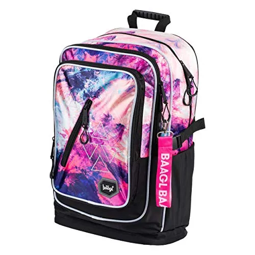 Baagl Schulrucksack für Mädchen mit Laptopfach und Reflektierenden Elementen (Abstract)