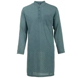 Lucky Nachthemd Nachthemd Langarm mit Stehkragen - Splash grün M