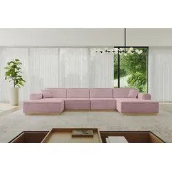 Altdecor Wohnlandschaft Rosa, 4-Sitzer U-Form in pink von ALTDECOR