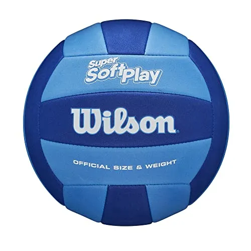 Wilson Volleyball Super Soft Play, Kunstleder, Outdoor und Indoor-Volleyball, Beachvolleyball, Blau