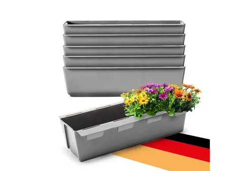 BigDean 6er Set Paletten Blumenkästen mit Hängesystem von BigDean