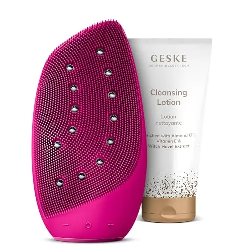 GESKE Sonic Thermo Facial Brush & Face-Lifter 8 in 1 Set - Entdecke das GESKE Beauty-Bundle mit der innovativen Sonic Thermo Facial Brush & Cleansing Lotion. Für eine gründliche Gesichtspflege, die Schmutz und Make-up effizient entfernt und die Haut strafft.