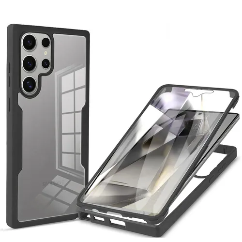360° Grad Hülle für Samsung S25 Ultra mit Integriertem Displayschutz Schwarz