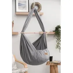 Baby Federwiege Komplett Set in Anthrazit-Grün - Ideal für entspannten Babyschlaf: Die Federwiege mit gemütlichem Wiegensack und Matratze bietet eine sichere und bequeme Liegeposition für Ihr Baby bis 15 kg. Inklusive Zubehör für einfachen Aufbau.