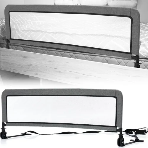 Fillikid Bettschutzgitter Punkte grau, 135/50 cm - Bettgitter für sicheren Schlaf, umklappbar und ideal für Kinder ab 18 Monaten, sorgt für mehr Sicherheit im Bett.