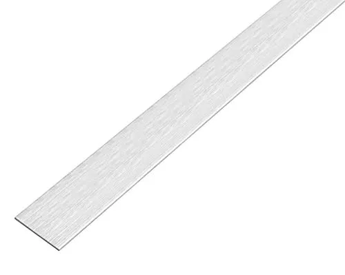 Alberts 488802 Flachstange | selbstklebend | Aluminium, edelstahldesign, hell | 1000 x 25 x 2 mm