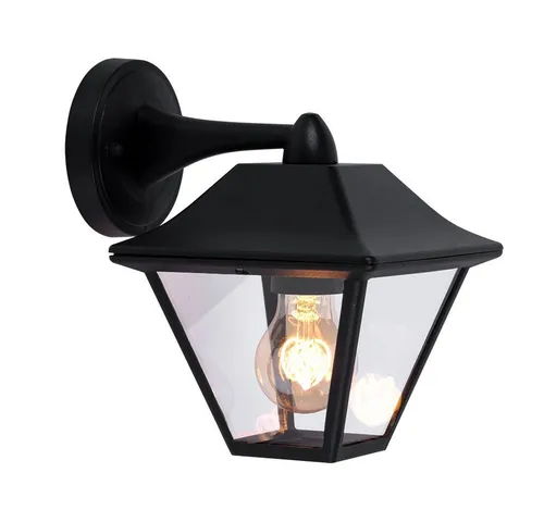 Wandleuchte Außenleuchte LED Alu schwarz für Garten und Terrasse - Moderne Wandlaterne in Schwarz mit wetterfester Aluminium- und Glasstruktur, ideal für Außenbereiche. Energieeffizient mit 1055 Lumen und langer Lebensdauer von bis zu 34.999 Stunden.