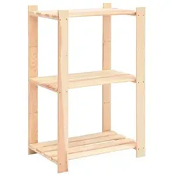 vidaXL Lagerregal mit 3 Böden aus Kiefer Massivholz