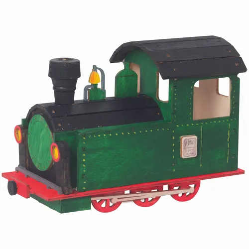 Kuhnert Rauchfigur Lokomotive - Bastelset für kreative Eisenbahn-Fans - Nussknacker Bastelset aus Holz, ideal für Kinder ab 3 Jahren, fördert die Kreativität und Feinmotorik beim Zusammenbauen der Lokomotive.