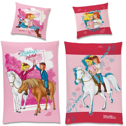 Linon Kinderbettwäsche Bibi und Tina Lieblingspferd 135x200 in pink von BERONAGE Baby & Kidsworld