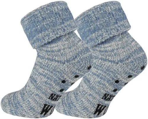 TippTexx 24 ABS-Socken 2 Paar - Thermosocken mit Innenfrottee - Stoppersocken aus hochwertiger Wolle, ideal als Hausschuhersatz. Mit ABS-Druck und kuscheligem Innenfrottee für wärmenden Komfort. Anti-Loch-Garantie inklusive!