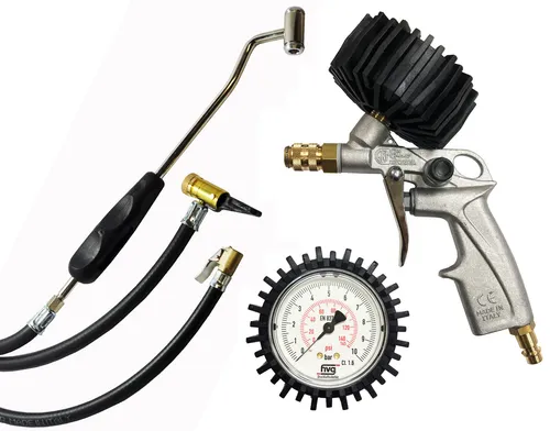 Reifenfüller Set Tankstellenstecker Ventilstecker Hebelstecker Reifendruckprüfer