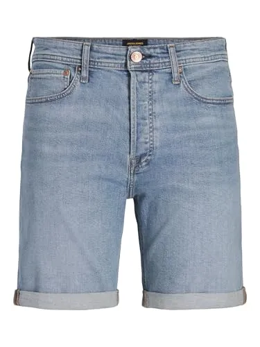Jack & Jones Shorts JJIORIGINAL mit stylischem Aufschlag in Blau XXL - Modische Shorts aus einer bequemen Baumwoll-Elasthan-Mischung, perfekt für den Sommer. Mit kniefreier Länge und praktischen Taschen bietet dieses Modell sowohl Stil als auch Funktionalität. Ideal für Freizeit und Alltag.