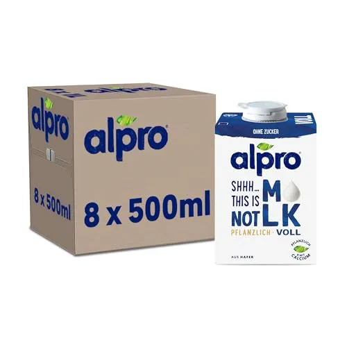 Alpro This is Not Milk 3,5 Prozent – Vegan – Von Natur aus laktosefrei – Reich an Ballaststoffen, Calcium und Vitaminen – 8 x 500 ml – Haltbar