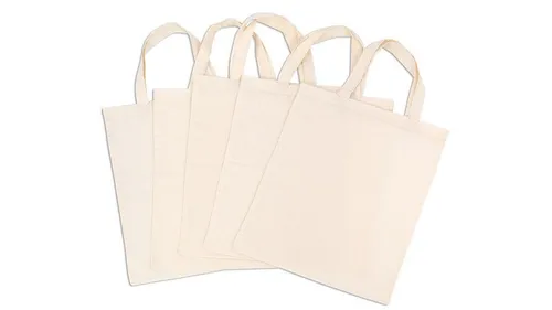 Betzold Baumwolltaschen, 5 Stück, Farbe: natur