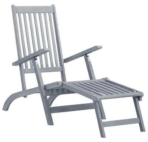 vidaXL Liegestuhl mit Fußstütze und Auflage aus massivem Akazienholz - Genießen Sie entspannte Stunden im Garten oder auf der Terrasse mit diesem robusten Liegestuhl aus Akazienholz. Ergonomisch gestaltet und dreifach verstellbar, bietet er höchsten Komfort. Die mitgelieferte Auflage sorgt für zusätzlichen Sitzkomfort.