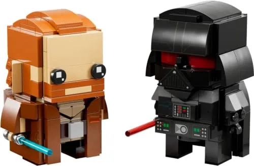 LEGO 40547 Brickheadz Star Wars Darth Vader & Obi Wan Kenobi - Bauspielzeug & Konstruktionsspielzeug für Star Wars Fans ab 10 Jahren – baue und präsentiere ikonische Figuren mit authentischen Details und Lichtschwertern.