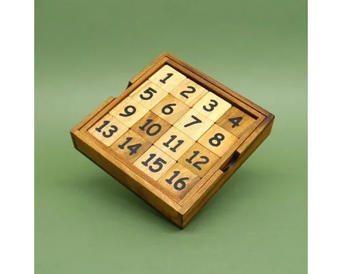 ROMBOL Denkspiele Spiel RUTSCHENDE 15 - nostalgisches Schiebepuzzle, Schiebespiel, Knobelspiel