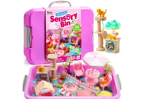 Klever Kits Sandform-Set Klever Kits Magic Sand Set Spielsand Baustelle Kinder Koffer Spielsand