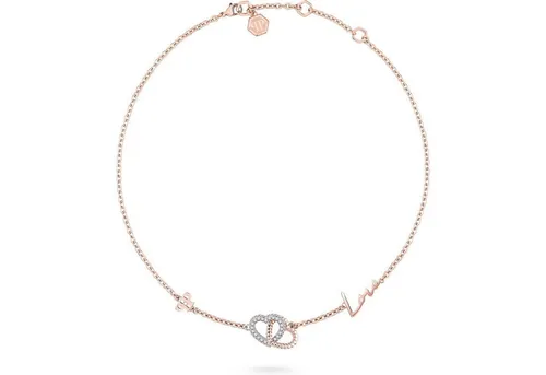 PHILIPP PLEIN Collier goldfarben - Elegantes Kettenstück aus Edelstahl mit IP-Rose-Oberfläche und funkelnden Zirkonia-Steinen, ideal für moderne Looks.