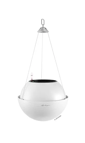 LECHUZA BOLA Color 32 weiß 16850 - Garten-Zubehör mit integriertem Bewässerungssystem für gesunde Pflanzen. Ideal für Innenräume, hochwertiger Kunststoff, langlebig und bruchsicher.