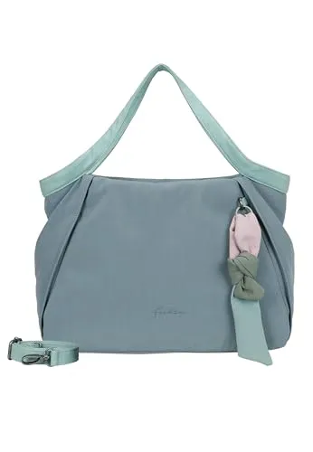 Fritzi aus Preußen Slouchy Sky Shopper Blue Lime - Trendige Umhängetasche in blaugrau mit verstellbarem Schulterriemen und geräumigem Hauptfach – ideal für stilbewusste Frauen!