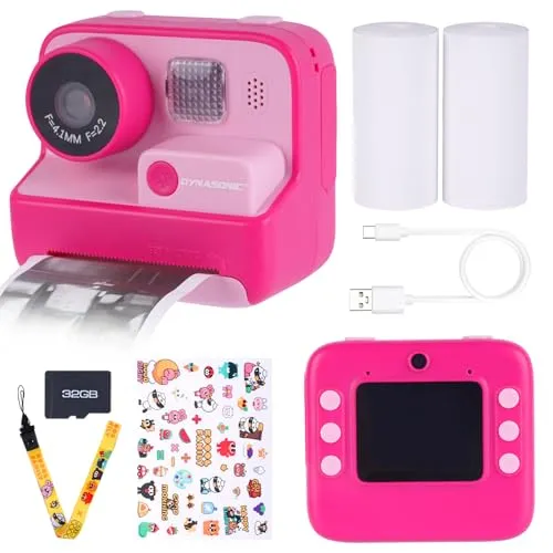 DYNASONIC Kinderkamera, wiederaufladbare Mini-Digitalkamera für Fotos und Videos. 48MP. 2.5k UHD mit SD Karte, Geschenk für Kinder und Mädchen von 3-14 Jahren
