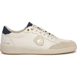 Herren Sportschuh Weiß mit blauen Kontrastdetails