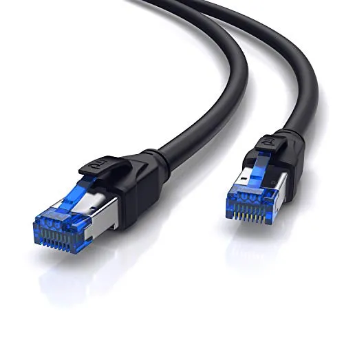 CSL - 7,5m CAT.8 Netzwerkkabel Outdoor 40 Gbits - LAN Kabel Patchkabel Datenkabel - CAT 8 High Speed Gigabit Ethernet Cable - 40000 Mbits - abriebfest – ölbeständig – wasserfest – IP66