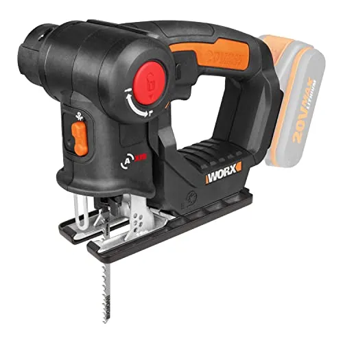 WORX WX550.9 - 2-in-1 Stichsäge und Säbelsäge, müheloses Schneiden von Holz, Stahl und PVC mit Staubbläser und werkzeuglosem Sägeblattwechsel