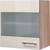 Flex Well Hängeschrank mit Glastür Nepal - Küchenschrank in kaschmir glänzend, ideal für stilvolle Aufbewahrung und platzsparende Lösungen in Ihrer Küche.