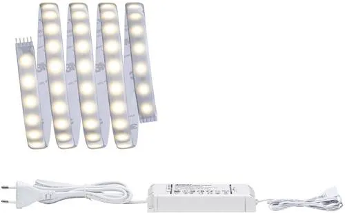 Paulmann MaxLED 500 Basisset 1,5m - Warmweiß LED Strip für Feuchträume - Lampen für Wohnräume, 1,5m langer LED Strip, ideal für Bäder, dimmbar und beschichtet, sorgt für warmweißes Licht (2700K) und ist erweiterbar bis 3m.