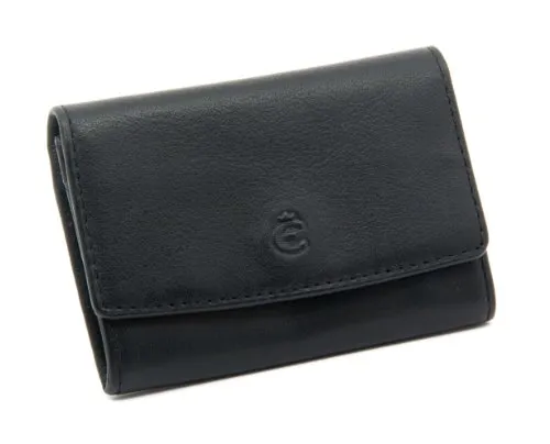 Esquire Münzbörse Logo Klein Schwarz 001010 - Münzbörse für Herren mit 2 Kreditkartenfächern und praktischem Münzfach, stilvoll und kompakt für den Alltag.