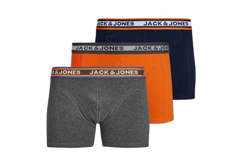 JACK & JONES Herren Boxershorts 3er Pack – Komfort und Stil - Set aus drei Boxershorts in Mehrfarbig, ideal für den täglichen Tragekomfort. Der breite, weiche Bund und der strapazierfähige Baumwoll-Stretch sorgen für optimale Passform und Flexibilität.