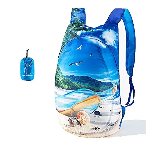 Abcsea 1 Stück Faltbarer Leichter Rucksack Tagesrucksack, Kleiner Ultraleichter Faltbarer Rucksack, Wasserfester Wanderrucksack, Outdoor Packbarer Reiserucksack Wasserdicht - Flaschen-Geheimnis