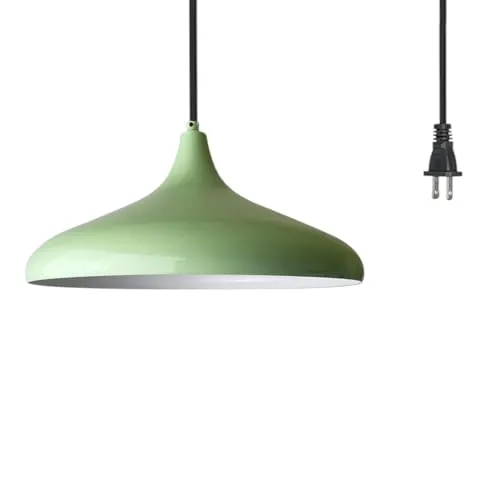 bamyum Champion Pendelleuchte Vintage, 35 cm, Mintgrün, E27 - Moderne Pendelleuchte für vielseitige Räume: verstellbares 4,5 m Kabel, ideal für Wohnzimmer und Schlafzimmer. Verleiht Ihrem Zuhause einen industriellen Touch und ist einfach zu installieren.