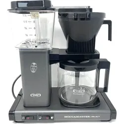 MOCCAMASTER Filterkaffeemaschine KBG Select Stone Grey 1,25L - Kaffeemaschine für 4-10 Tassen, mit Select-Wahlschalter für perfekten Geschmack und automatischer Abschaltung nach 40 Minuten. Ideal für Zuhause oder Büro.