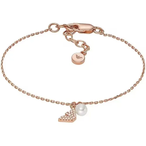Emporio Armani Armband für Frauen - Roségold Sterling Silber - Elegantes Damenarmband aus Sterlingsilber in Roségold, mit poliertem Finish und Karabinerverschluss für sicheren Halt.