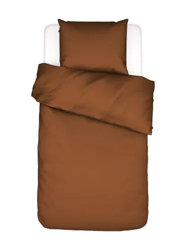 ESSENZA Satin Bettwäsche-Garnitur Minte - Leather Brown 135x200+80x80 - Bettwäsche in hochwertiger Satin-Qualität, extrem weich und elegant, ideal für einen stilvollen Schlafbereich.