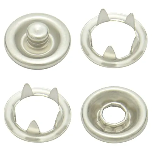10,5 mm silberne Edelstahl Jersey Druckknöpfe zum nieten (25 Stück) - Hochwertige Snaps für Bekleidung, Taschen, Leder & DIY Handwerk, Nähzubehör