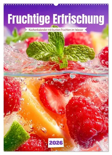 Mb Fotografie Küchenkalender - Fruchtige Erfrischung 2025 - Kalender mit 12 professionellen Food-Fotos von bunten Früchten, ideal für Küchenliebhaber und eine erfrischende Atmosphäre in Ihrem Zuhause.