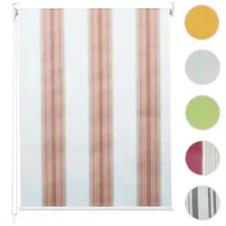 Rollo HWC-D52, Fensterrollo Seitenzugrollo Jalousie, 80x230cm Sonnenschutz Verdunkelung blickdicht ~ weiß/rot/beige