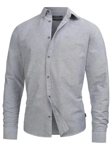 Indicode Herren Kepner Hemd mit Brust-Tasche aus Baumwolle | Herrenhemd für Männer Navy, M