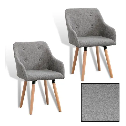 ESTEXO Esszimmerstuhl 2er Set - Vintage Küchenstuhl mit Stoffbezug - Esszimmerstühle im Vintage-Design, 2er Set; starke Polsterung für hohen Sitzkomfort; pflegeleichter Stoffbezug und einfache Montage.