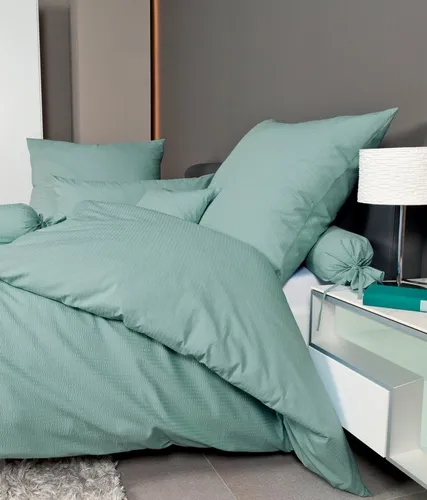 Janine Bettwäsche PIANO 0125, Premium Soft-Seersucker in grün von Janine
