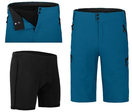 Bergson Fahrradhose PORVOO Bermuda mit gepolsterter Innenhose für Herren - Robuste und elastische Radshorts in saphir blau, ideal für längere Fahrten. Die gepolsterte Innenhose sorgt für zusätzlichen Komfort bei jedem Wetter.