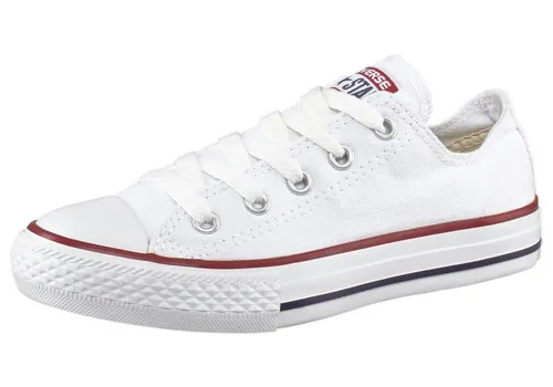 Converse Chuck Taylor All Star Ox Sneaker für Kinder in Weiß (Größe 31 EU) - Stylische Kinder Sneaker im Retro-Design, aus robustem Canvas-Material, ideal für den Alltag und Freizeitaktivitäten.